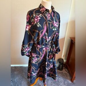 Ralph Lauren Navy and Pink Floral Dress